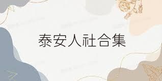 泰安人社合集