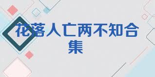 花落人亡两不知合集